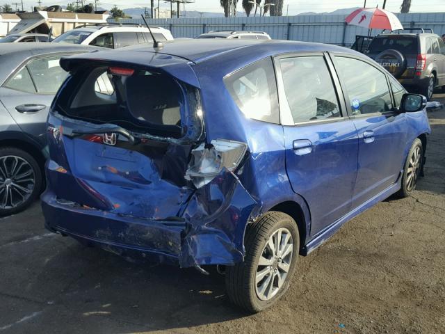 JHMGE8H58DC050517 - 2013 HONDA FIT SPORT BLUE photo 4