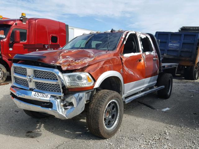 3C63R3EL2DG559792 - 2013 RAM 3500 LARAM ORANGE photo 2