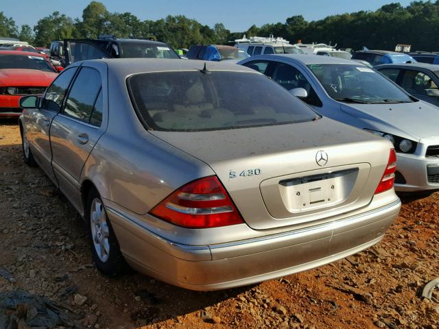 WDBNG70J32A240707 - 2002 MERCEDES-BENZ S 430 GOLD photo 3