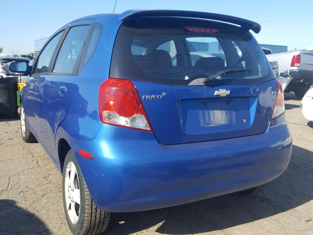 KL1TD66617B694994 - 2007 CHEVROLET AVEO BASE Көк фото 3