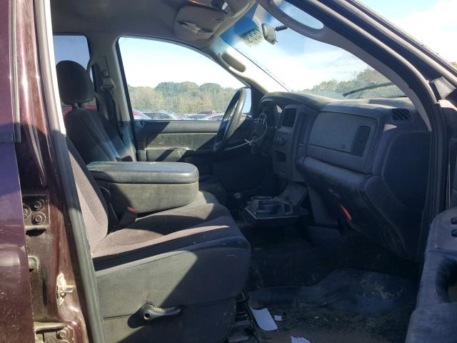 3D7KU28D34G101945 - 2004 DODGE RAM 2500 S MAROON photo 5