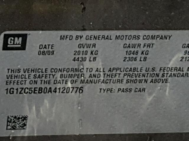 1G1ZC5EB0A4120776 - 2010 CHEVROLET MALIBU 1LT GRAY photo 10