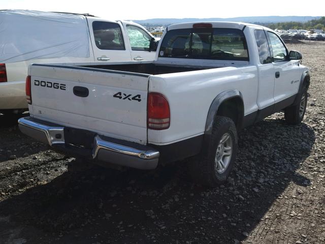 1B7GG12X22S526521 - 2002 DODGE DAKOTA BAS WHITE photo 4