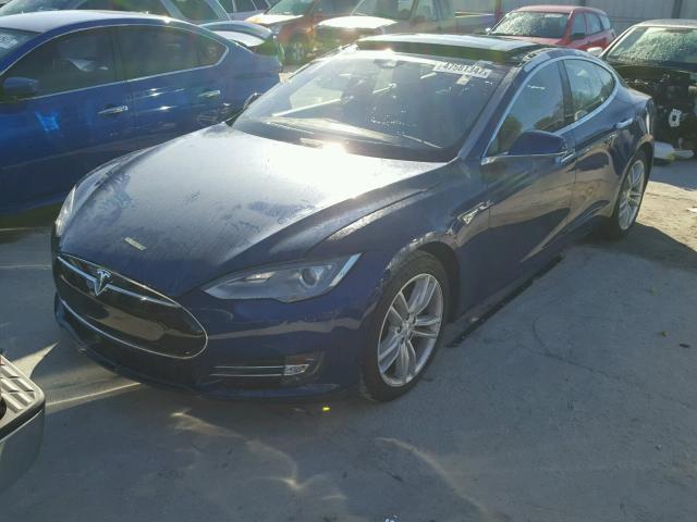 5YJSA1E27FF118871 - 2015 TESLA MODEL S Կապույտ լուսանկար 2