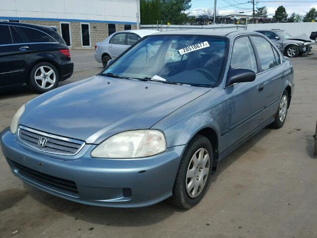 2HGEJ6678YH511412 - 2000 HONDA CIVIC LX BLUE photo 2