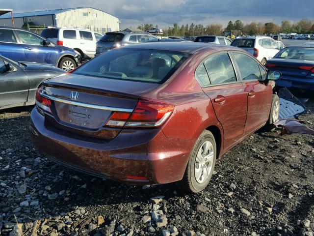 19XFB2F52FE271998 - 2015 HONDA CIVIC LX MAROON photo 4