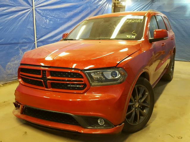 1C4RDJDG7HC817548 - 2017 DODGE DURANGO GT RED photo 2