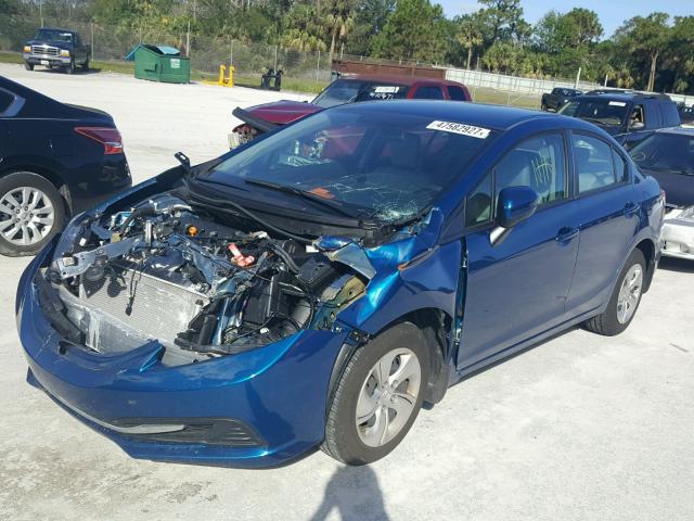 2HGFB2F50FH564255 - 2015 HONDA CIVIC LX BLUE photo 2