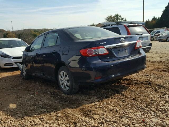 2T1BU4EE3BC563156 - 2011 TOYOTA COROLLA BA BLUE photo 3