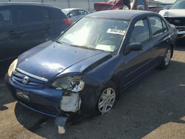 2HGES16493H949144 - 2003 HONDA CIVIC DX BLUE photo 2