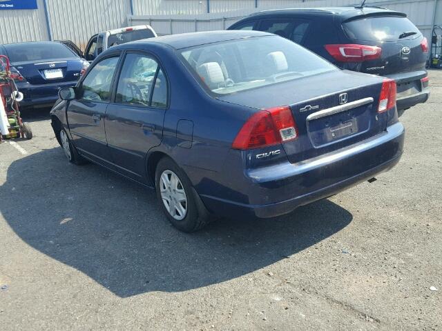 2HGES16493H949144 - 2003 HONDA CIVIC DX BLUE photo 3