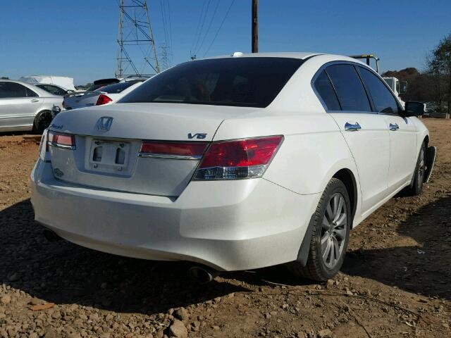 1HGCP3F87BA026830 - 2011 HONDA ACCORD EXL WHITE photo 4