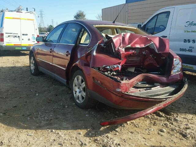 WVWRH63BX3P398829 - 2003 VOLKSWAGEN PASSAT GLX MAROON photo 3