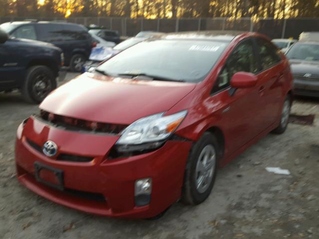 JTDKN3DU6B0311718 - 2011 TOYOTA PRIUS RED photo 2