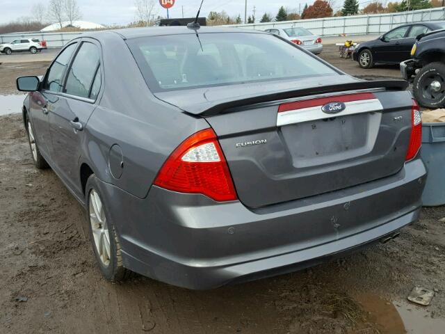 3FAHP0JA6CR319564 - 2012 FORD FUSION SEL GRAY photo 3