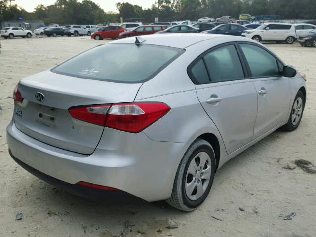 KNAFK4A64E5248287 - 2014 KIA FORTE LX SILVER photo 4