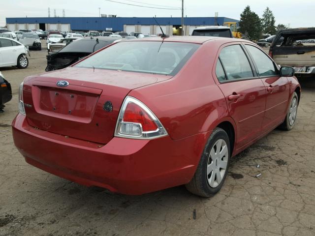 3FAHP06Z88R111255 - 2008 FORD FUSION S RED photo 4