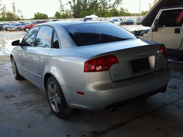 WAUAF78E67A220093 - 2007 AUDI A4 2 GRAY photo 3