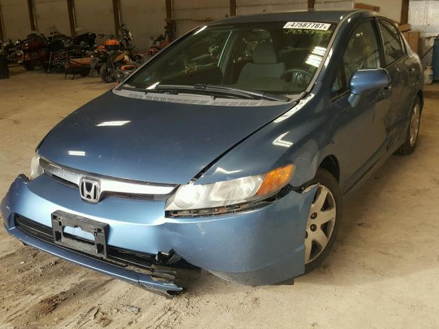 1HGFA16537L038784 - 2007 HONDA CIVIC LX BLUE photo 2