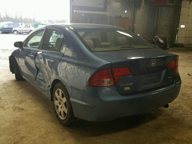 1HGFA16537L038784 - 2007 HONDA CIVIC LX BLUE photo 3