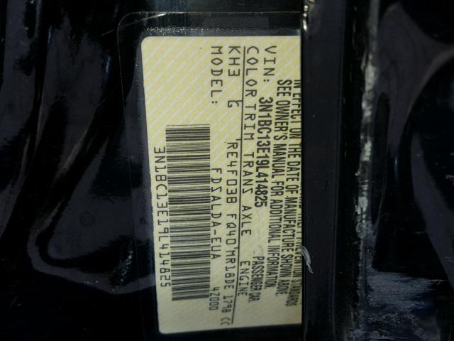 3N1BC13E19L414825 - 2009 NISSAN VERSA S BLACK photo 10