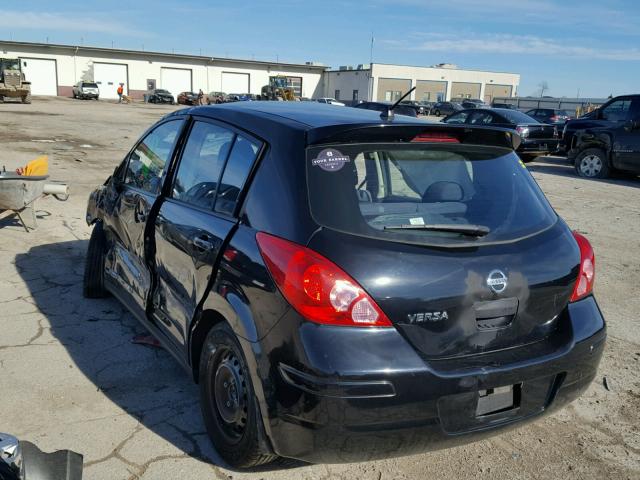 3N1BC13E19L414825 - 2009 NISSAN VERSA S BLACK photo 3