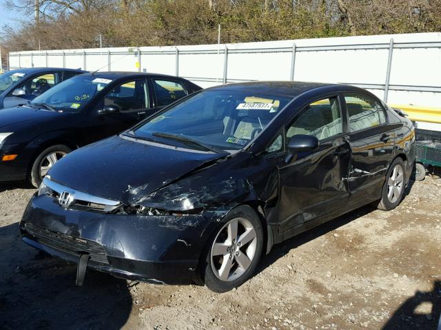 2HGFA16838H301848 - 2008 HONDA CIVIC EX BLACK photo 2