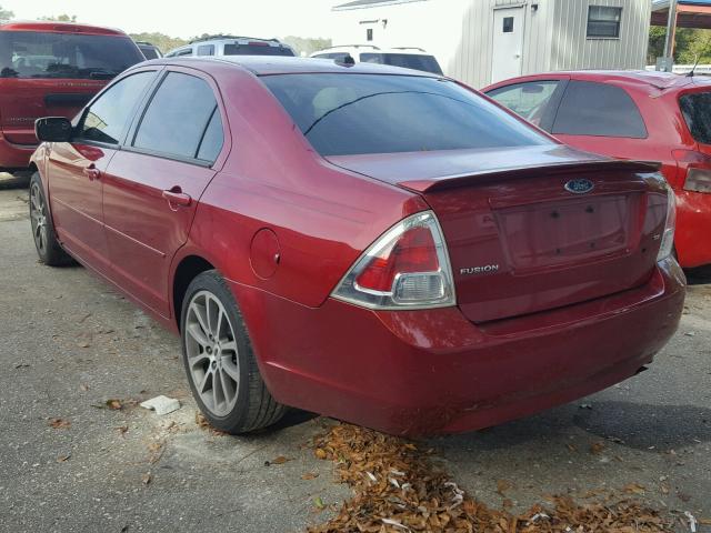 3FAHP07Z68R123130 - 2008 FORD FUSION SE RED photo 3