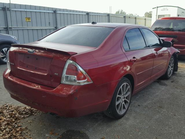 3FAHP07Z68R123130 - 2008 FORD FUSION SE RED photo 4