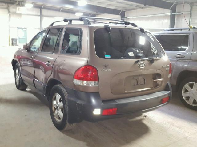 KM8SC13E05U995288 - 2005 HYUNDAI SANTA FE G BEIGE photo 3