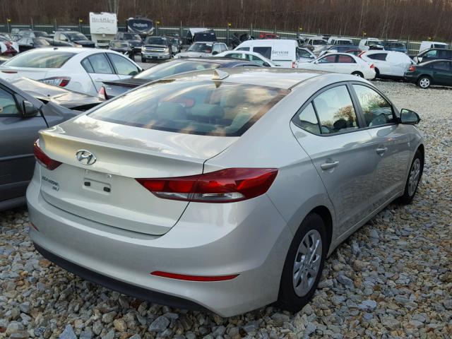 KMHD74LFXHU097597 - 2017 HYUNDAI ELANTRA SE SILVER photo 4