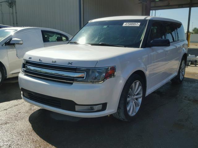 2FMGK5C8XDBD05352 - 2013 FORD FLEX SEL WHITE photo 2