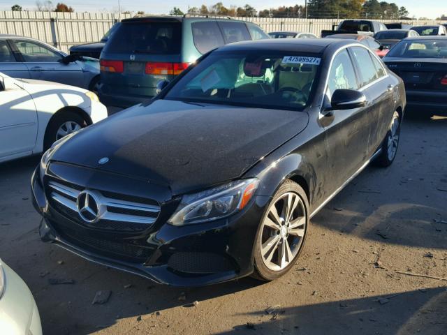 55SWF4JB7FU088635 - 2015 MERCEDES-BENZ C 300 BLACK photo 2