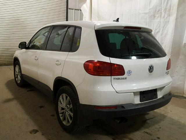 WVGBV3AX0EW550645 - 2014 VOLKSWAGEN TIGUAN S WHITE photo 3