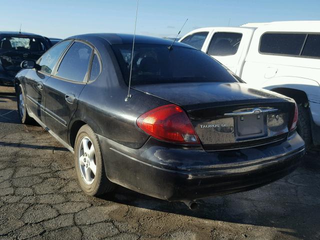 1FAFP53U42G241383 - 2002 FORD TAURUS SE BLACK photo 3