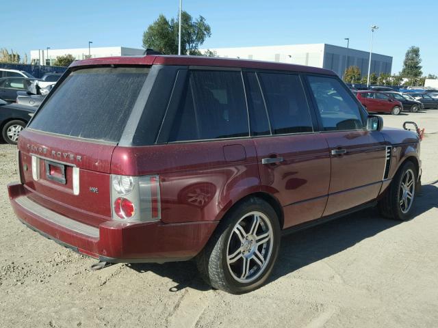 SALME15486A219496 - 2006 LAND ROVER RANGE ROVE BURGUNDY photo 4