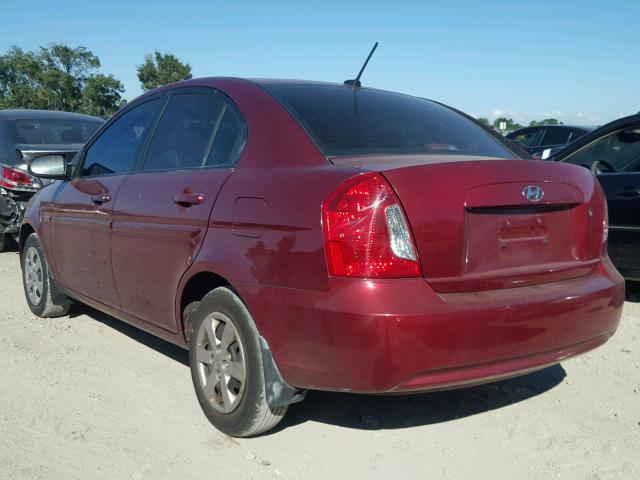 KMHCN46CX9U298422 - 2009 HYUNDAI ACCENT GLS RED photo 3