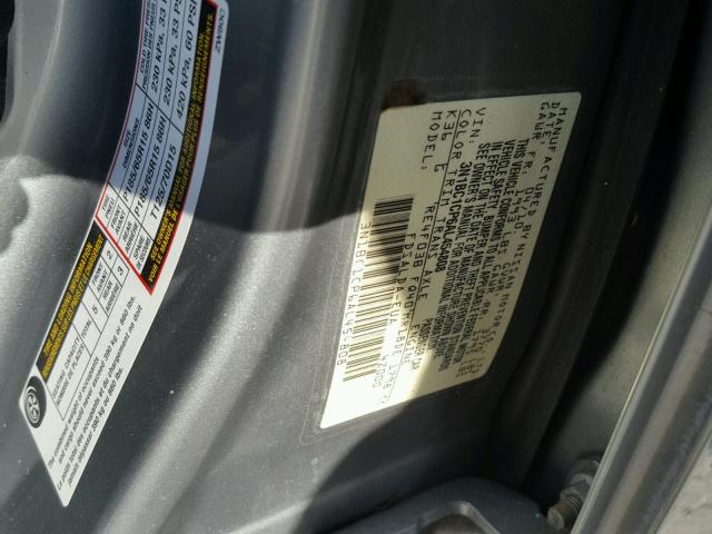 3N1BC1CP6AL454808 - 2010 NISSAN VERSA S SILVER photo 10