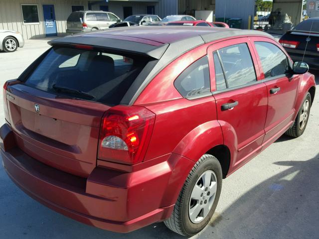 1B3HB28BX8D625218 - 2008 DODGE CALIBER RED photo 4