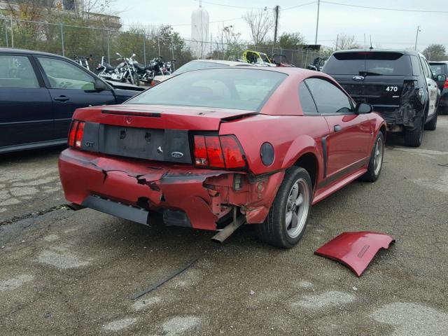 1FAFP40402F162099 - 2002 FORD MUSTANG RED photo 4