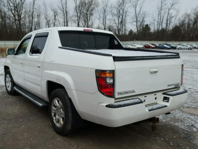 2HJYK16438H526235 - 2008 HONDA RIDGELINE WHITE photo 3