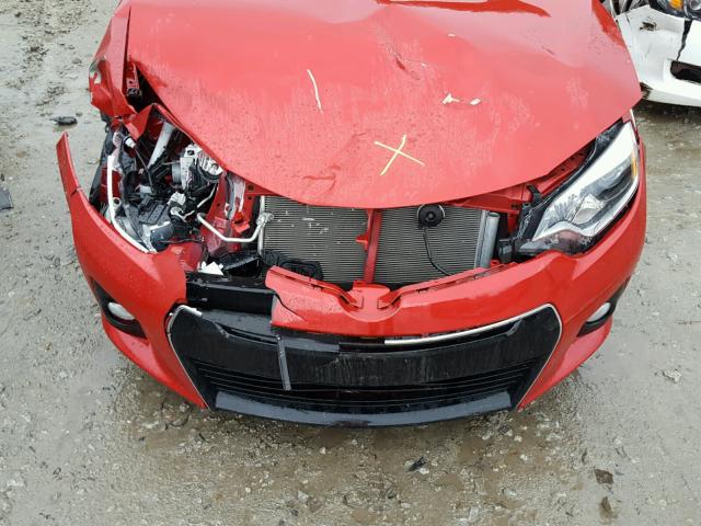 2T1BURHEXFC299304 - 2015 TOYOTA COROLLA L RED photo 7