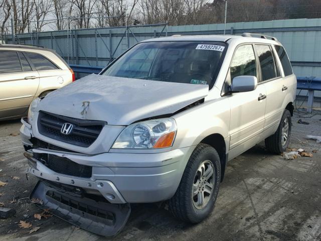 2HKYF18594H502442 - 2004 HONDA PILOT EXL SILVER photo 2