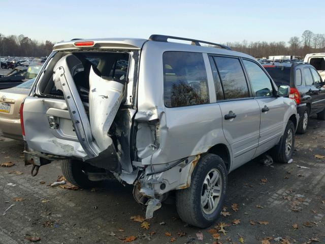 2HKYF18594H502442 - 2004 HONDA PILOT EXL SILVER photo 4