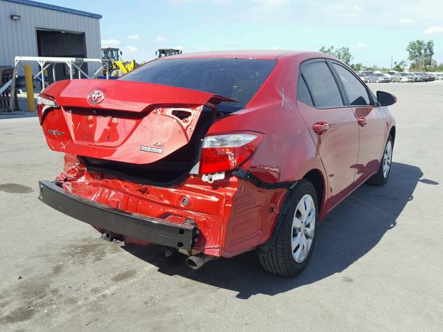 2T1BURHE9FC295695 - 2015 TOYOTA COROLLA L RED photo 4