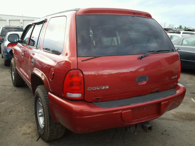 1B4HS28N0YF163472 - 2000 DODGE DURANGO BURGUNDY photo 3