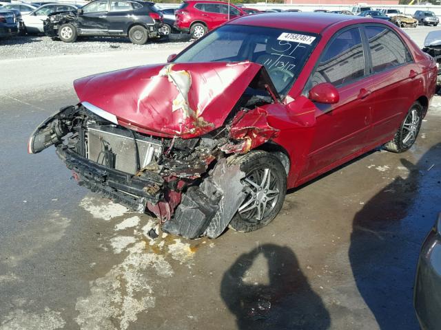 KNAFE221895647790 - 2009 KIA SPECTRA EX RED photo 2