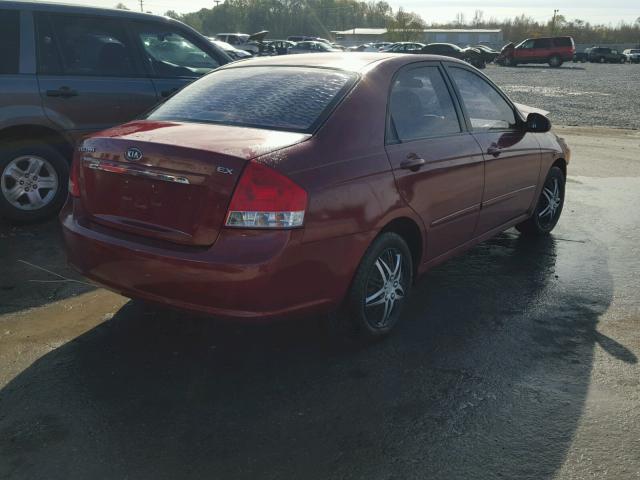 KNAFE221895647790 - 2009 KIA SPECTRA EX RED photo 4