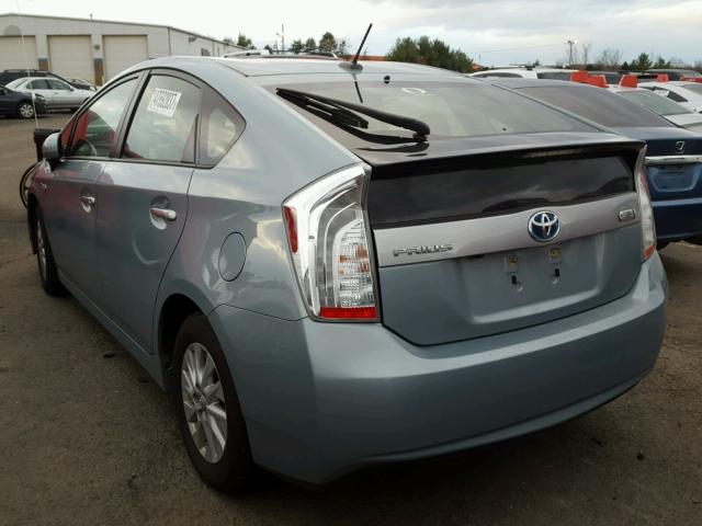 JTDKN3DP1C3021929 - 2012 TOYOTA PRIUS PLUG BLUE photo 3