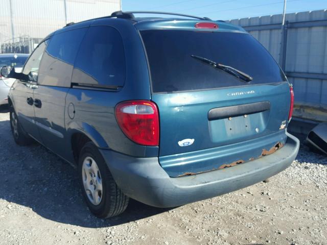 1B4GP25351B248417 - 2001 DODGE CARAVAN SE GREEN photo 3